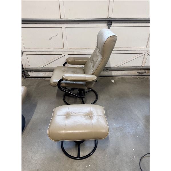 Swivel recliner with ottoman
