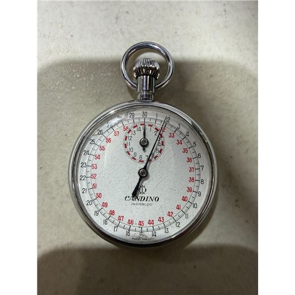 vintage Candino Incabloc mechanical stopwatch
