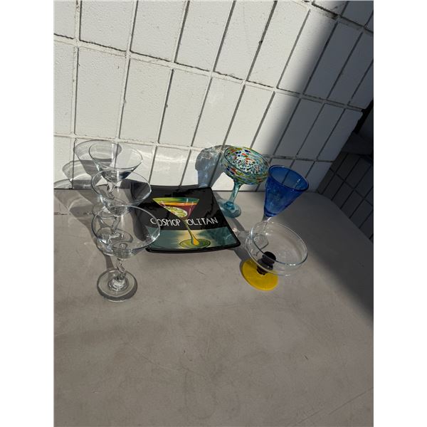 Drinkware and platter