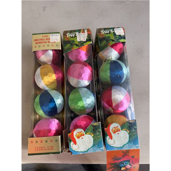 Vintage silk Christmas ornaments