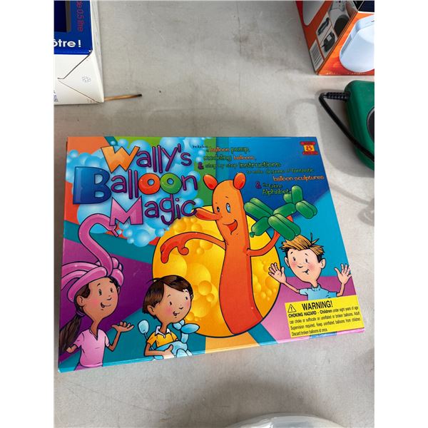 Wally's balloon Magic includes a balloon pump