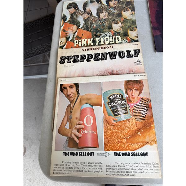 Pink Floyd, The Who Cell out, and Steppenwolf Records