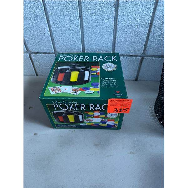 Poker rack with poker chips