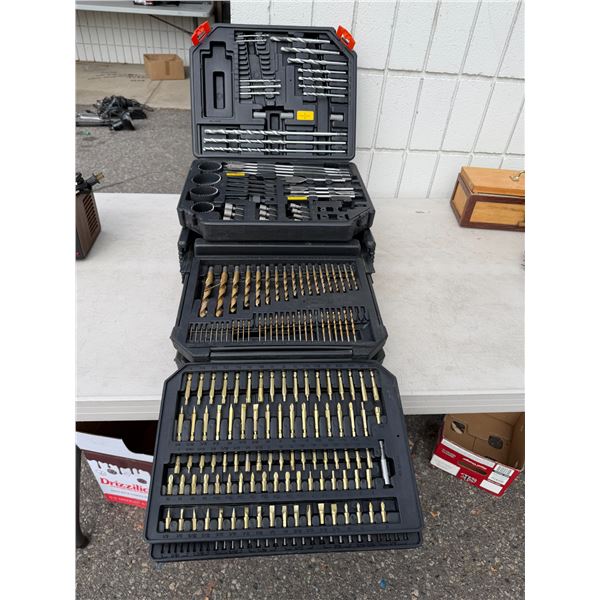 Tool case with drill bits tool bits etc