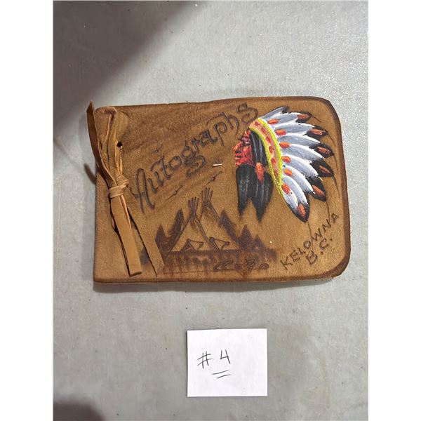 Vintage leather autograph book