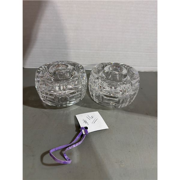 Waterford dual crystal candle holders