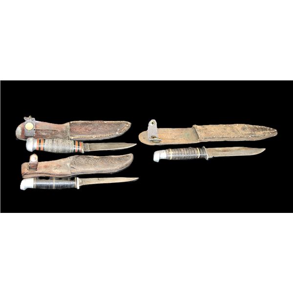 West Cut K-2 Knife With Sheath- Remingtin RH-32 Knife With Sheath- Unmarked Knife With Sheath