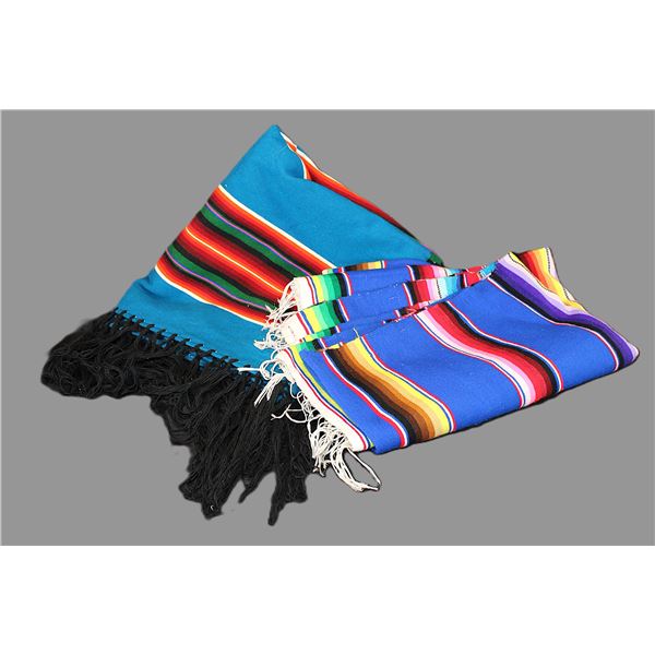 2 Mexican Blankets- 76" X 48"- 70" X 62"