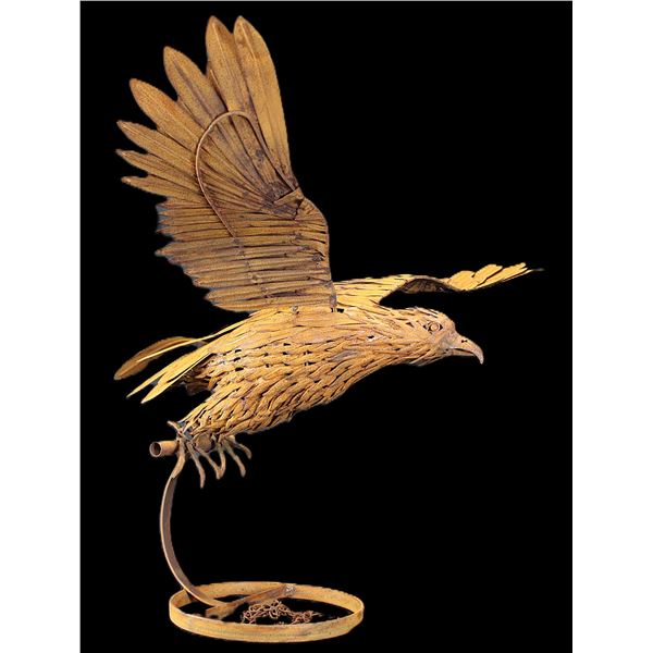 Metal Eagle Sculpture- Can Be Hung Or On Stand- 19" X 23" X 36"