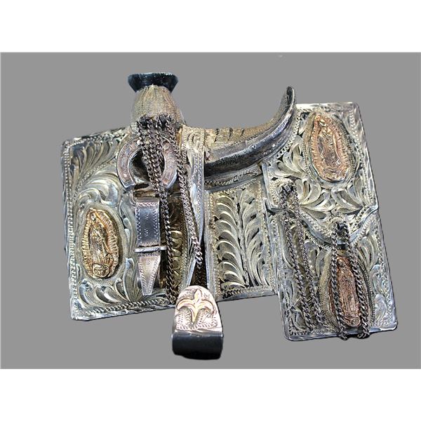 Marked .925 Sterling Engraved Belt Buckle- 5.78 OZ