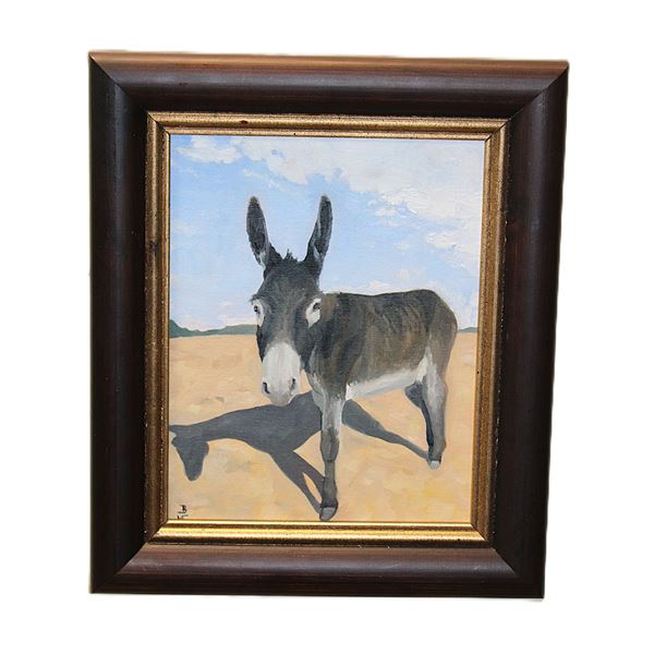 Original Oil Painting Of A Mule- "Desert Listener"- Signed BW (Brianna Widder)- Varnished- Certifica