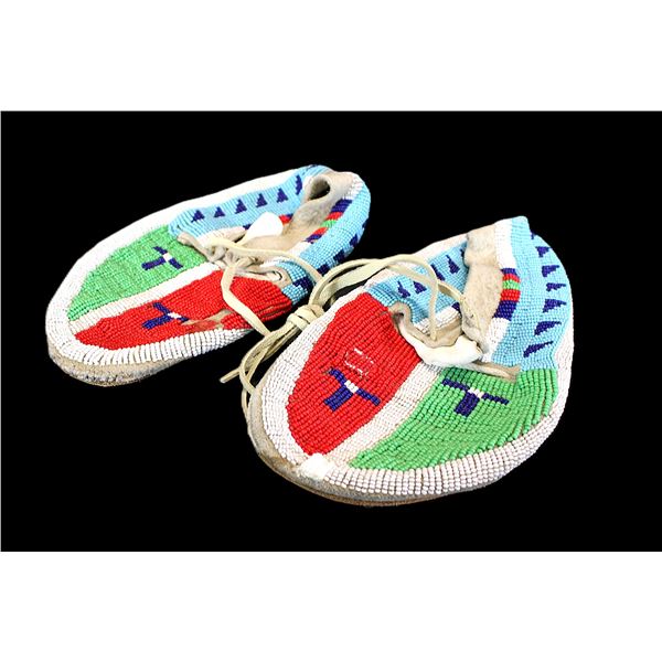 Beaded Moccasins- 9.5"- Some Bead Loss