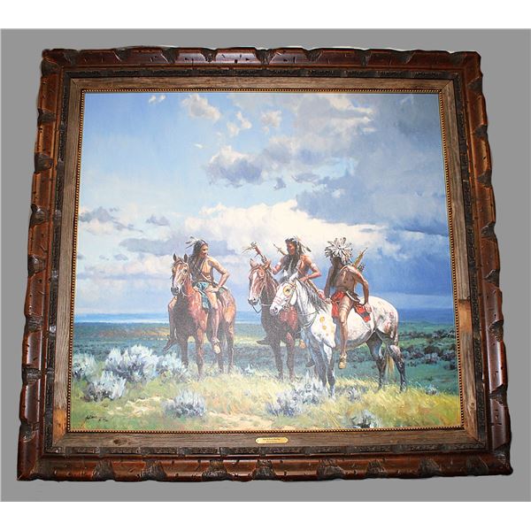 Signed And Numbered Martin Grelle Giclee Print- "The Buffalo Rattler"- 22/150- 46" X 43"
