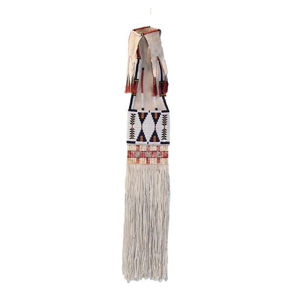 Beaded, Quilled, Fringed, Pipe Bag With Tassels- 18.5" X 7"