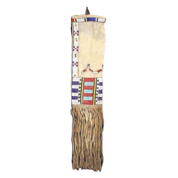 Vintage Sioux Beaded And Fringed Pipe Bag- 16" X 6"- Very Minor Damage