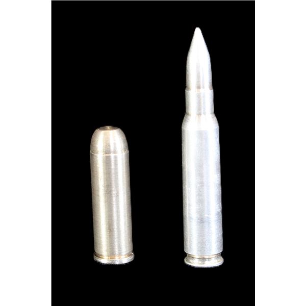 Silver .270 Shell- 2 Oz Fine Silver- Silver .45 LC Shell- 1.5" OZ Fine Silver