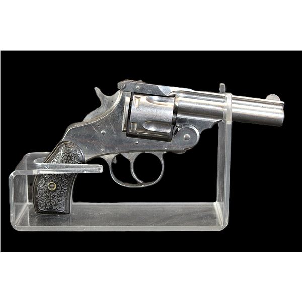 H+R Top Break Nickel 5 Shot Revolver- .38- 3.25" Barrel- Double Action- Fair Condition- #155
