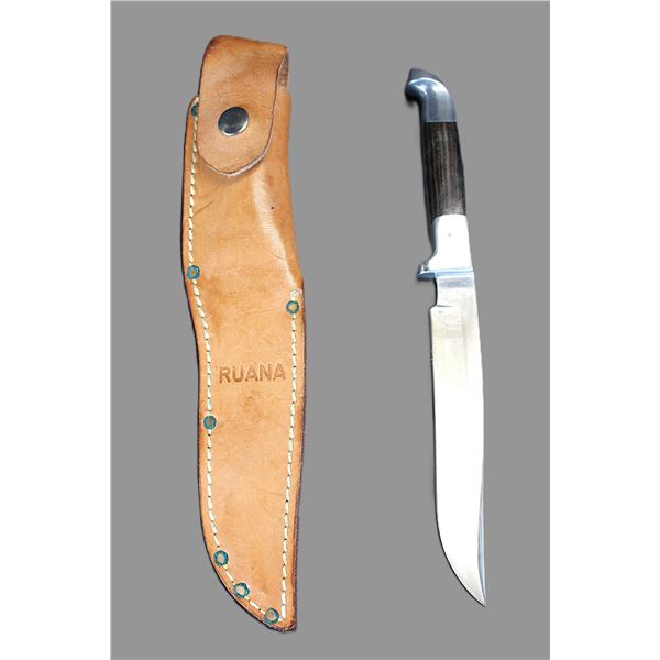 Marked Ruana Bonner Montana Custom Made Knife- 6" Blade- 4.5" Handle- Original Sheath- Great Conditi