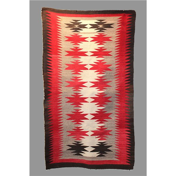 Vintage Navajo Wool Rug- 62" X 35"- Good Rug