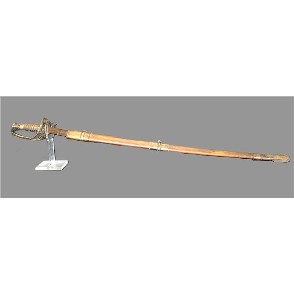 Civil War Era Sword Marked US 1363 Ames Mass- Pluribus Unum- Etched- 30" Blade- 5.25" Handle- Metal