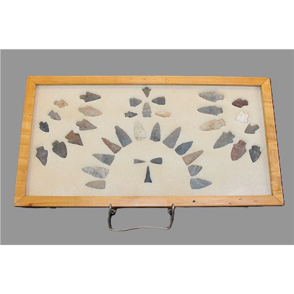 Shadow Box Of Native Artifacts- 22" X 12"