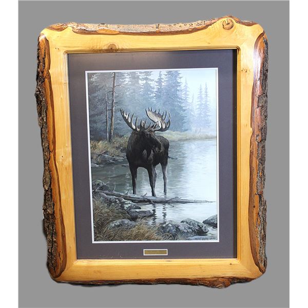 Persis Clayton Weirs Moose Print- "Quiet Waters" 35" X 31"