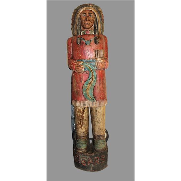 Wooden Cigar Store Indian- 7' X 20" Base