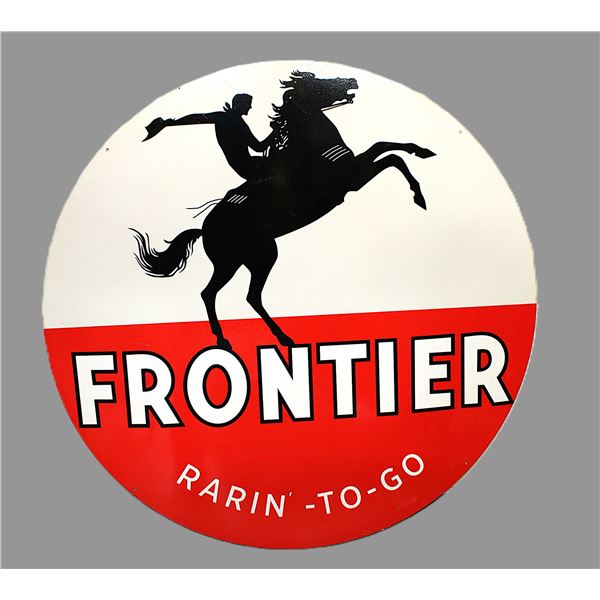 Contemporary 48" Porcelain Frontier Gasoline Sign