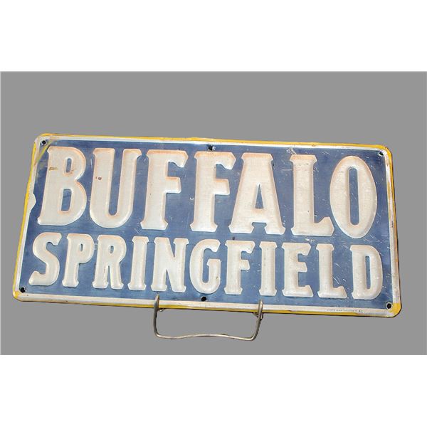 Metal "Buffalo Springfield" Sign- 1967- 19.5" X 9.25"