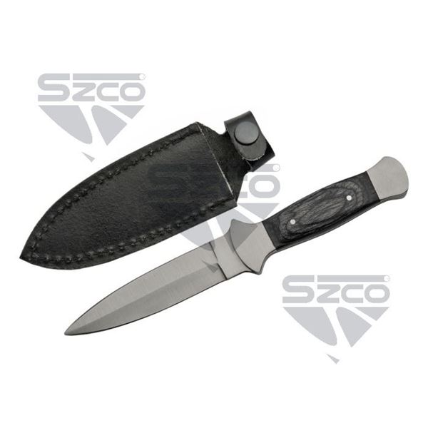7.75" BLACK WOOD BOOT KNIFE