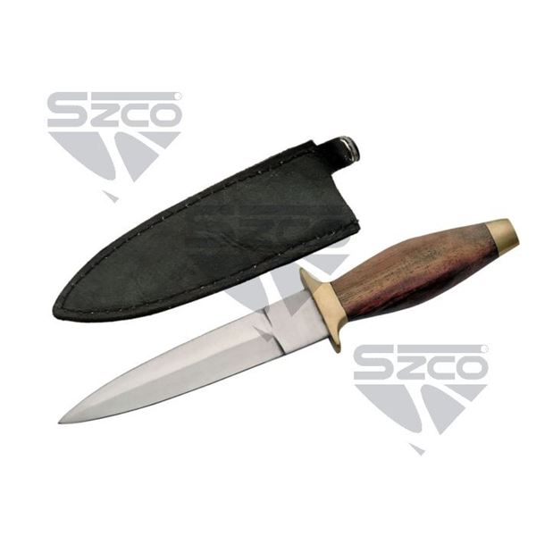 7" BOOT KNIFE WOOD HANDLE - 202801