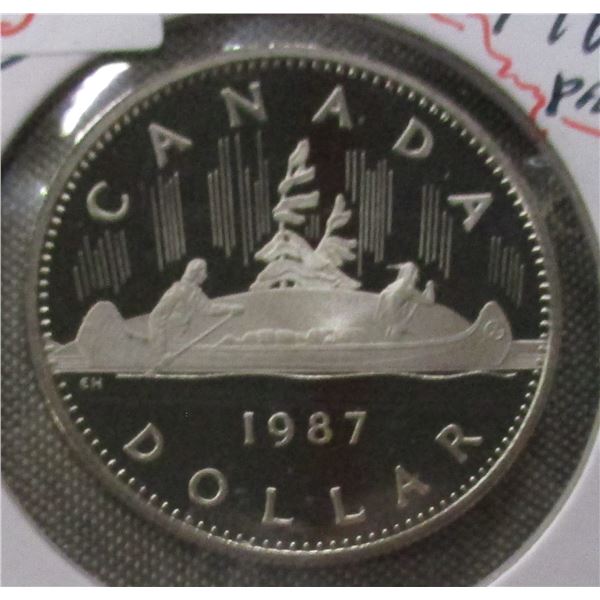 1987 PROOF CAMEO CANADA VOYAGER DOLLAR