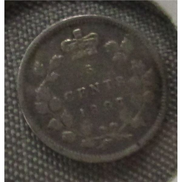 1897 CANADA VICTORIAN SILVER FIVE CENT