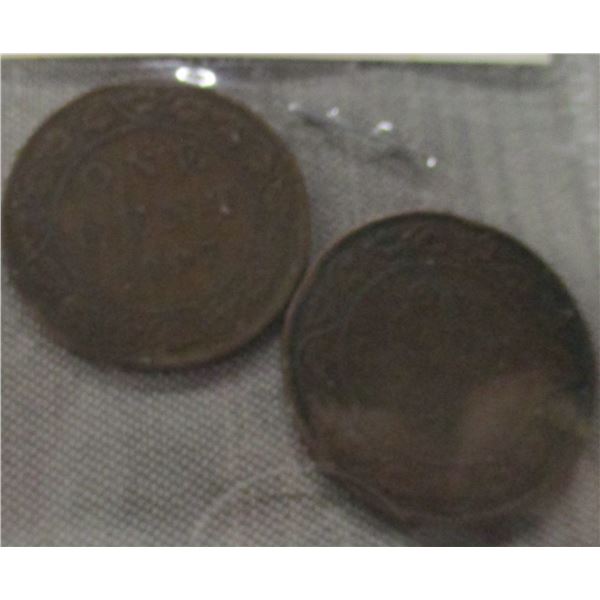 1907 & 1918 CANADA OLD KING LARGE PENNIES