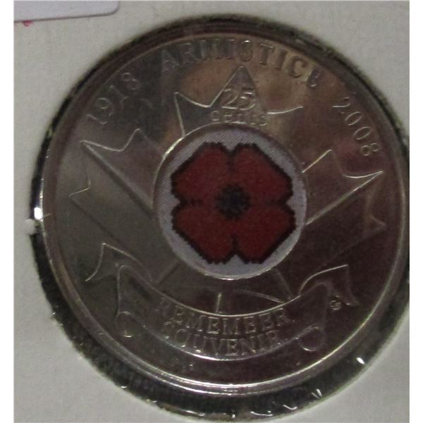 2008 REMEMBRANCE POPPY CANADA QUARTER