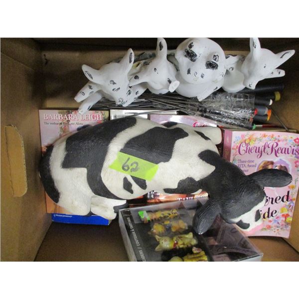 BOX, ANIMAL ORNAMENTS, SPREADER KNIVES, ETC