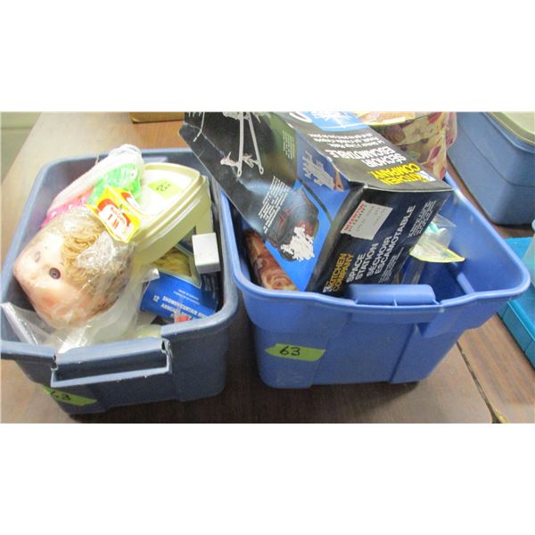 2 TOTES C/W ASSORTED ORNAMENTS