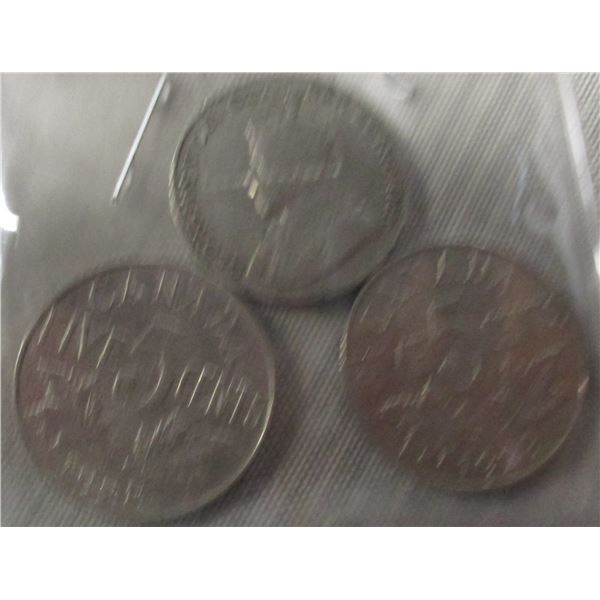 1927, 1928 & 1929 CANADA KING GEORGE V NICKELS