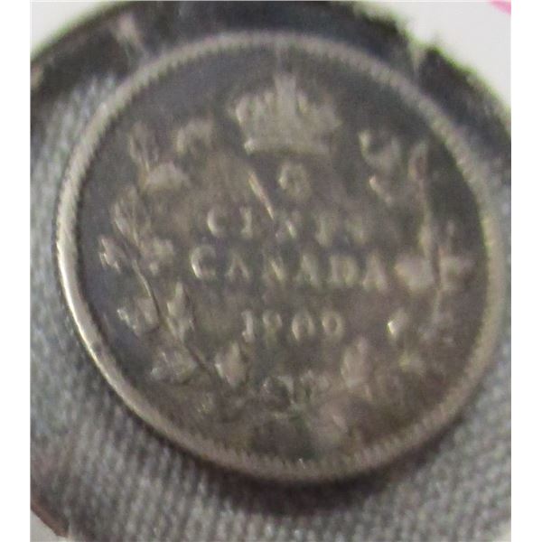1909 CANADA KING EDWARD VII SILVER FIVE CENT
