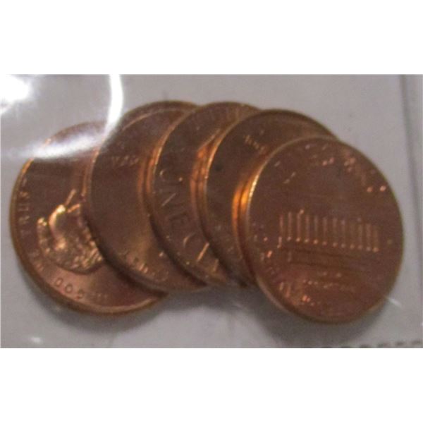 2002 LOT OF (5) CH/BU USA LAST OF LINCOLN PENNIES