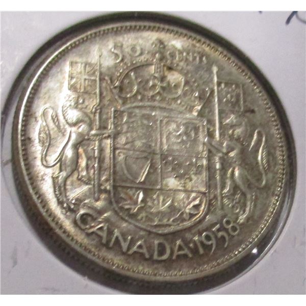 1958 CANADA SILVER HALF DOLLAR