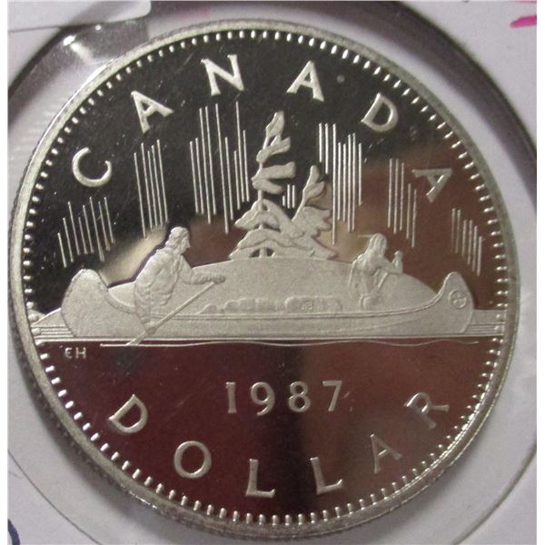 1987 PROOF CAMEO CANADA VOYAGER DOLLAR