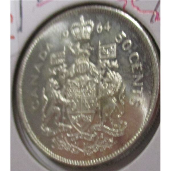 1964 CH/BU CANADA SILVER HALF DOLLAR