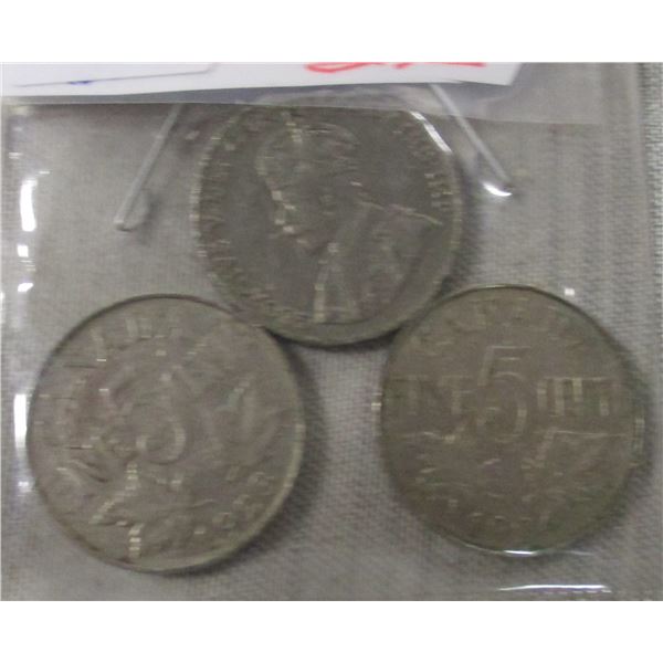 1922, 1923 & 1924 CANADA KING GEORGE V NICKELS