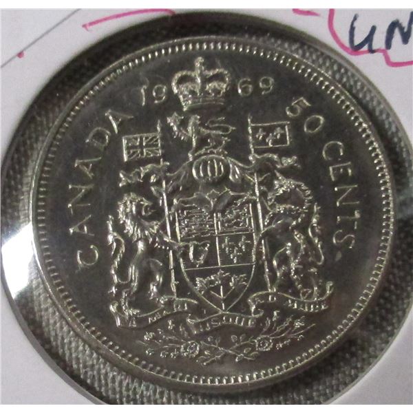 1969 UNCIRCULATED CANADA HALF DOLLAR