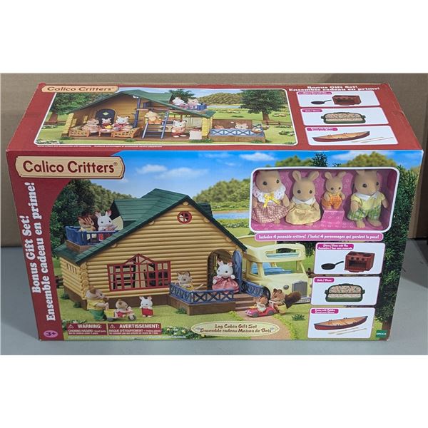 Sealed Calico Critters Log Cabin Gift Set w/ 4 Poseable Critters