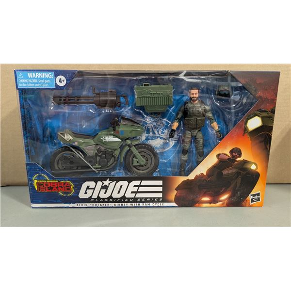 Sealed Hasbro GI Joe: Classified Series Alvin "Breaker" Kibbey w/ Ram Cycle Figure & Vehicle Set