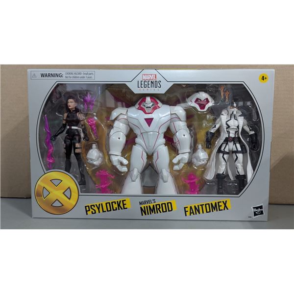 Sealed Hasbro Marvel Legends Series X-Men Psylocke, Nimrod, & Fantomex 3-Figure Set