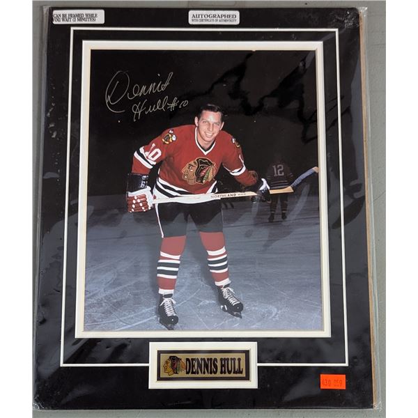 Autographed NHL Chicago Blackhawks Dennis Hull Hockey Picture w/ COA