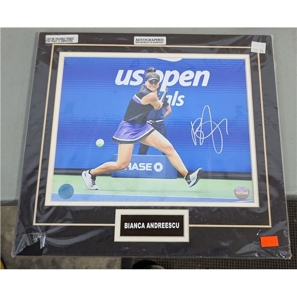 Autographed US Open Bianca Andreescu Tennis Picture w/ COA